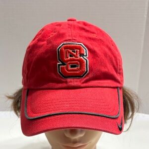 Nike Red Cap with NC state emblem